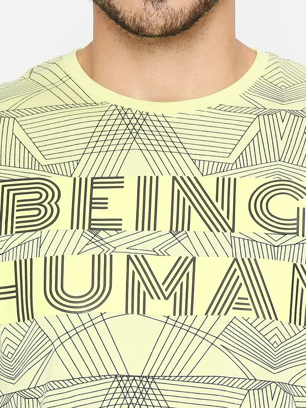 Being Human Men Regular T-Shirts-Wax Yellow
